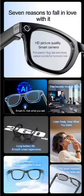 Lunettes intelligentes nouvelle génération - W600 Smart Wearable AI