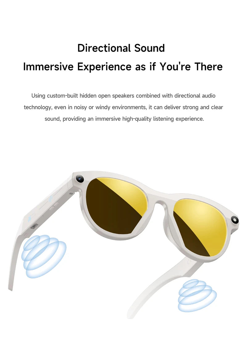 Lunettes Intelligentes AI MIJIA – Caméra, Musique, Assistant Vocal et Traduction IA. Smart Glasses MIJIA AI – HD Camera, Real-Time Translation & Bluetooth Audio