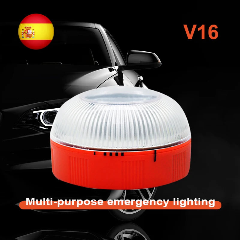 Baliza de Emergencia LED V16 – Potente, Versátil y Recargable