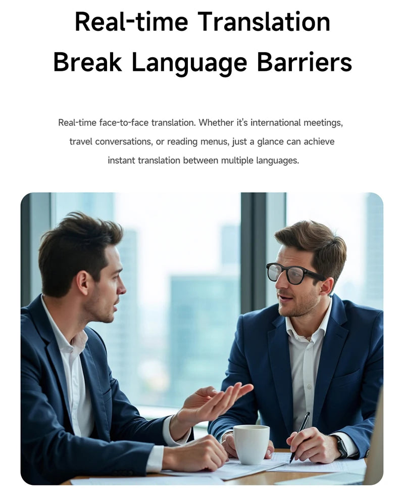 Lunettes Intelligentes AI MIJIA – Caméra, Musique, Assistant Vocal et Traduction IA. Smart Glasses MIJIA AI – HD Camera, Real-Time Translation & Bluetooth Audio