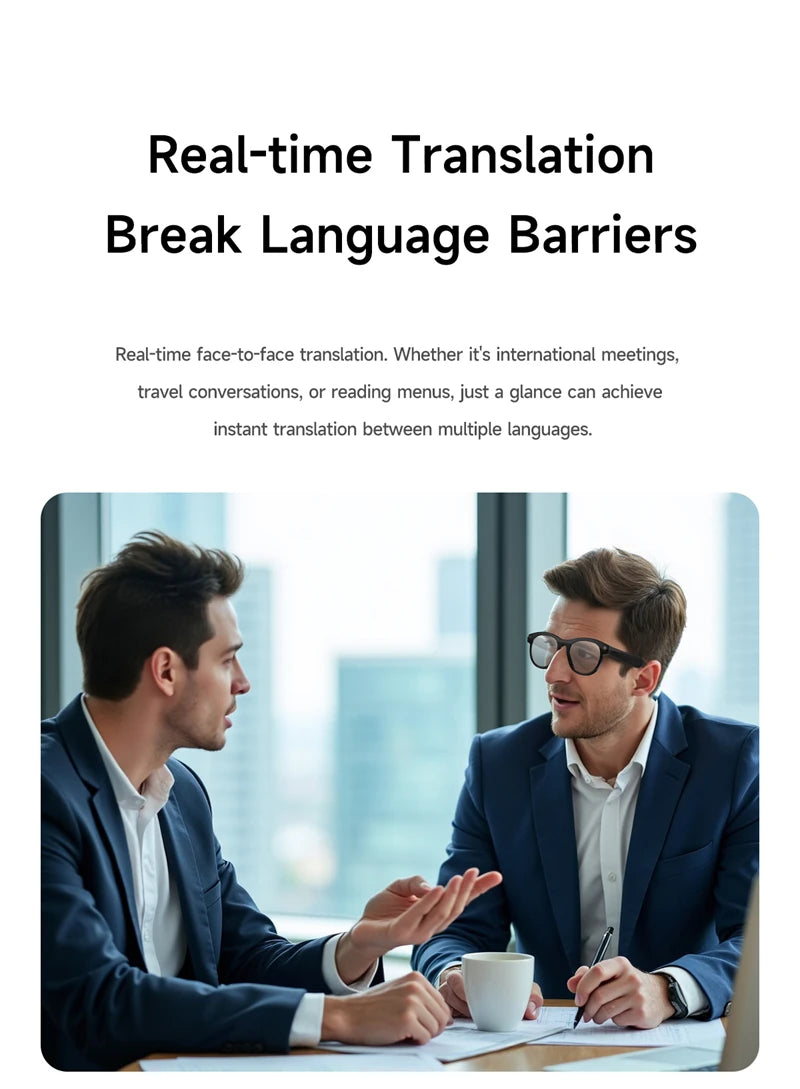 Lunettes Intelligentes AI MIJIA – Caméra, Musique, Assistant Vocal et Traduction IA. Smart Glasses MIJIA AI – HD Camera, Real-Time Translation & Bluetooth Audio