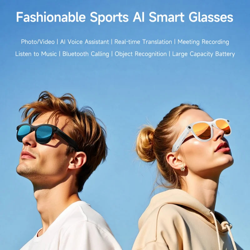Lunettes Intelligentes AI MIJIA – Caméra, Musique, Assistant Vocal et Traduction IA. Smart Glasses MIJIA AI – HD Camera, Real-Time Translation & Bluetooth Audio