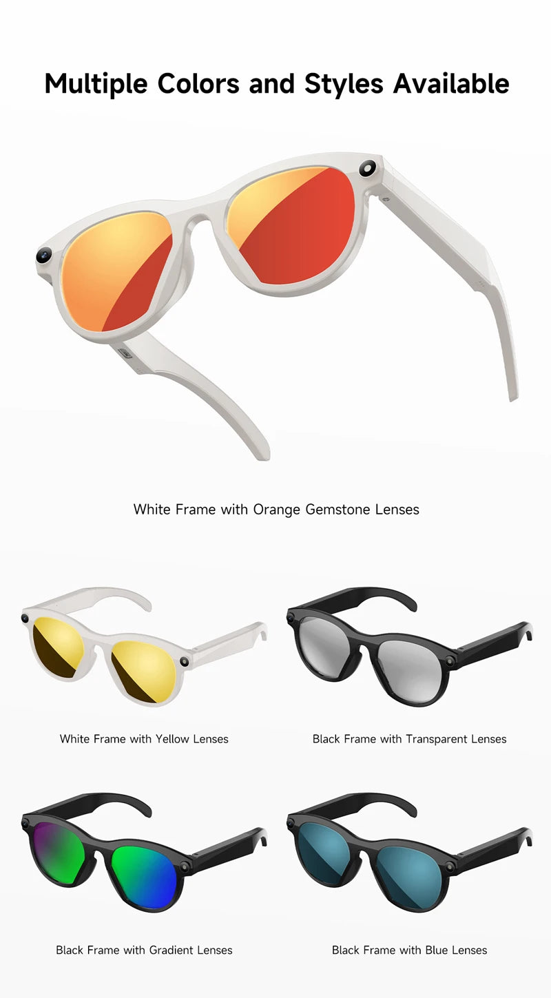 Lunettes Intelligentes AI MIJIA – Caméra, Musique, Assistant Vocal et Traduction IA. Smart Glasses MIJIA AI – HD Camera, Real-Time Translation & Bluetooth Audio