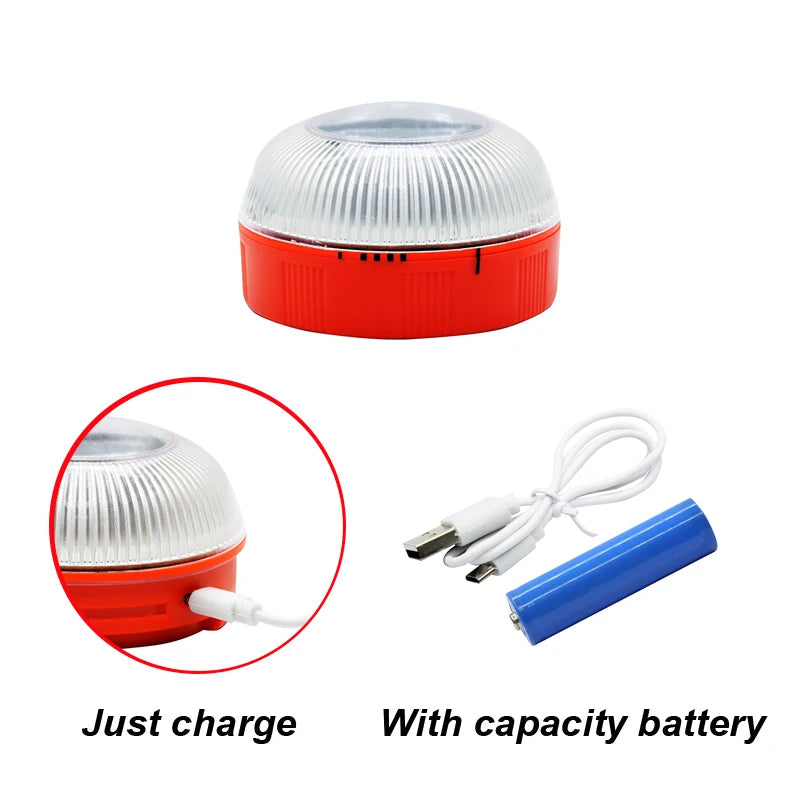 Baliza de Emergencia LED V16 – Potente, Versátil y Recargable